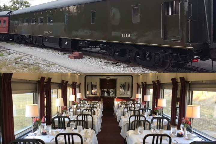 Freshly overhauled and restored Southern Railway Dining Car 3158 has been in continuous operation for over a century.
