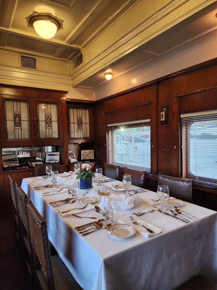a kitchen with a large window