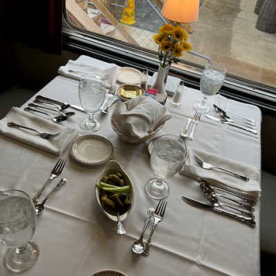 a table with wine glasses
