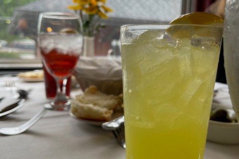 a glass of beer on a table