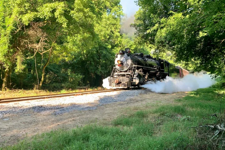 Missionary Ridge Local train, featuring a historic steam engine, at the Tennessee Valley Railroad Museum in Chattanooga, showcasing the rich railway heritage.