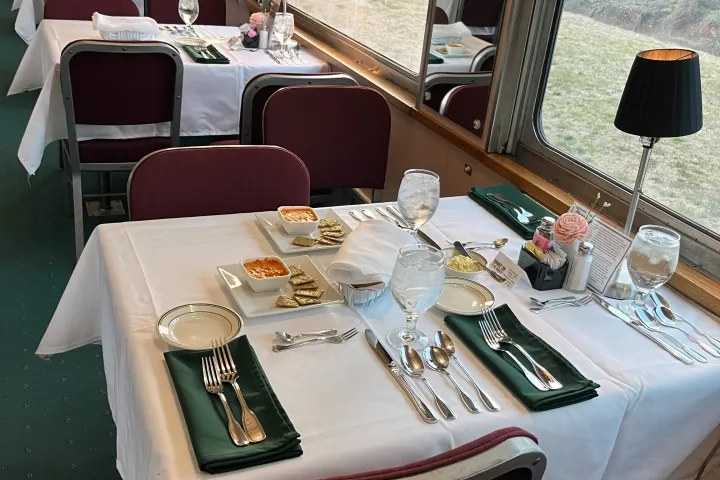 Board a Vintage Dining Car for a Three-Course Meal & Evening Train Ride!
