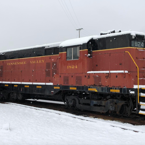 a train covered in snow