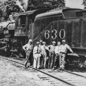 Southern Railway 630 with one of it's earlier train crews. The locomotive was built in 1904 and is one of the last steam engines to run on the Southern Railway.