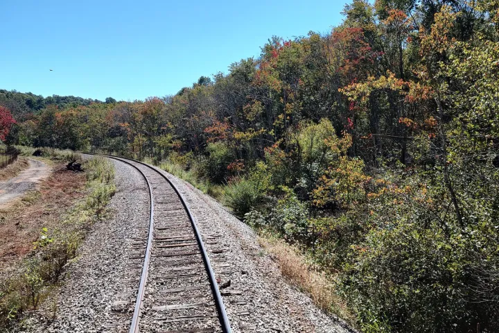 Hiwassee Rail Adventures offers a scenic train ride down the Hiwassee River. The fall colors make the trip even more beautiful.