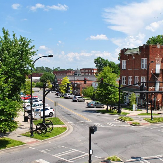 a view of a city street