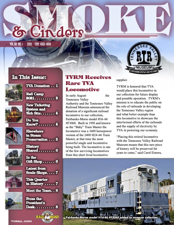1&2 QTRs 2021 WEB – Rare TVA Locomotive – Fairbanks-Morse H16-66 #F3060 1&2 QTRs 2021 WEB - Rare TVA Locomotive - Fairbanks-Morse H16-66 #F3060