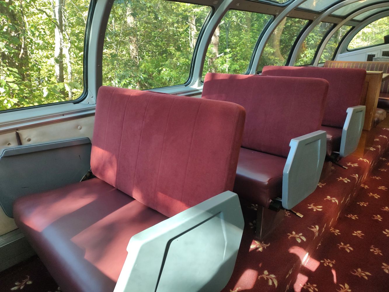 Algonquin Dome seating aboard the Copperhill Special