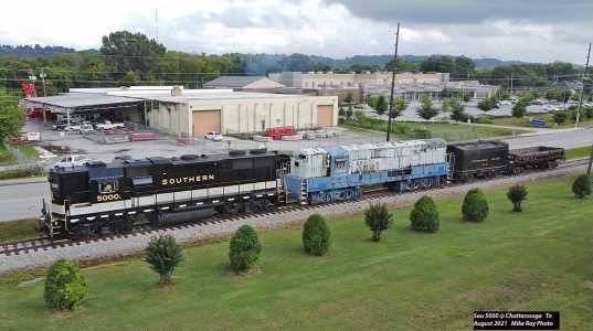 a train on a farm