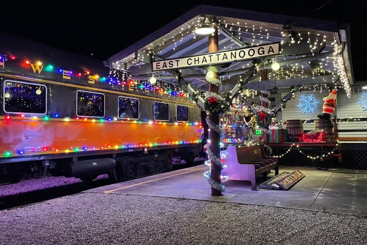 Holiday Christmas Lights Train at East Chattanooga Station