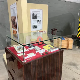 a box that has a sign on the side of a building