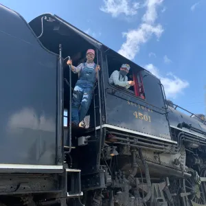 a train on a steel track