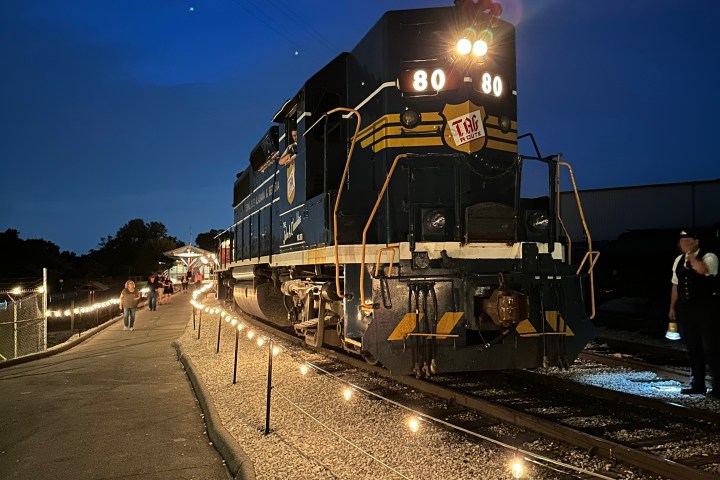 a train on a steel track