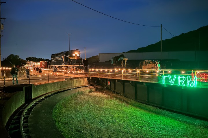 a view of a city at night