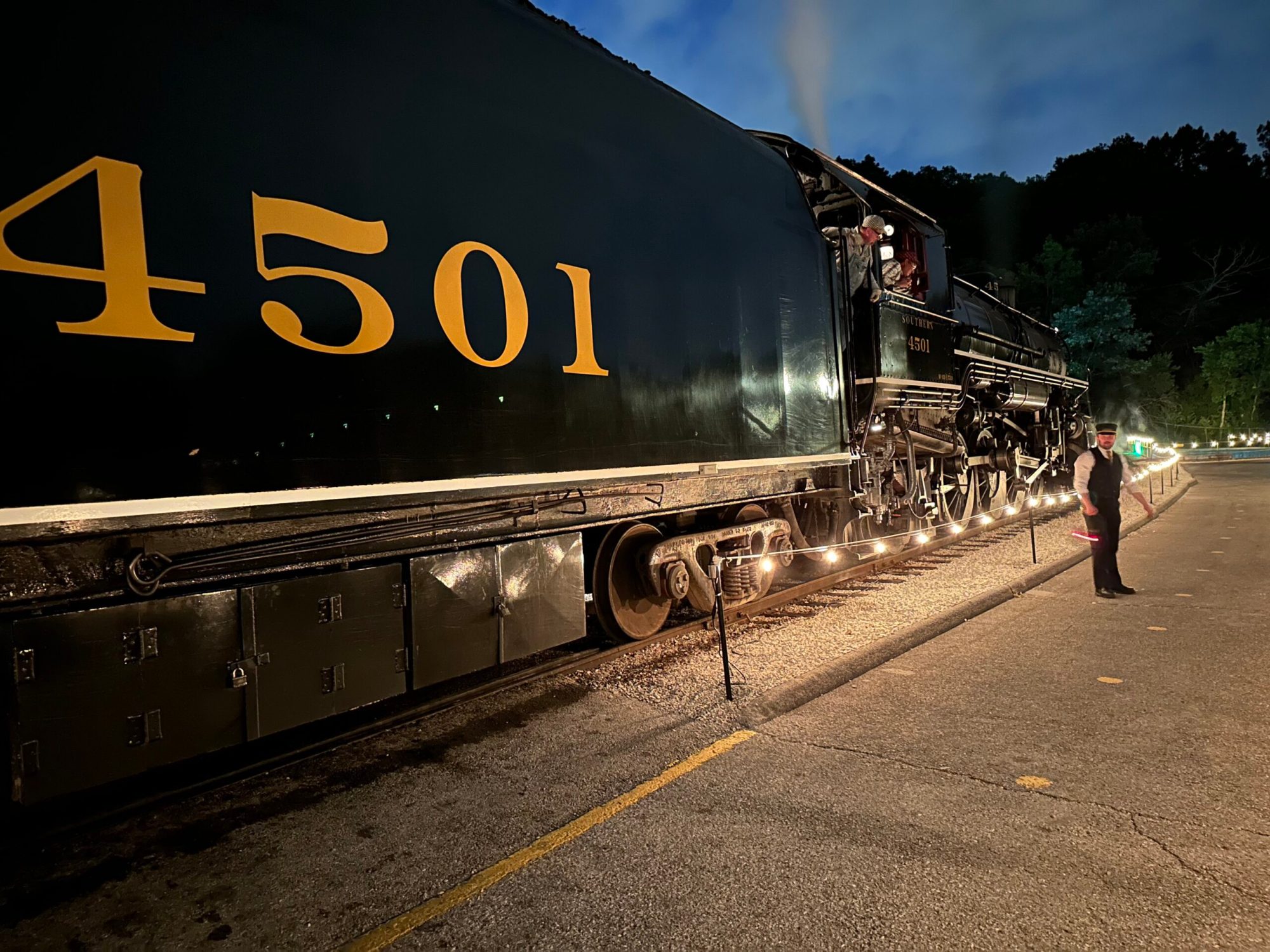 a sign on the side of a train