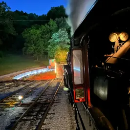 a train on a steel track