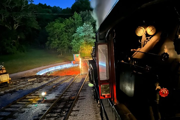 a train on a steel track