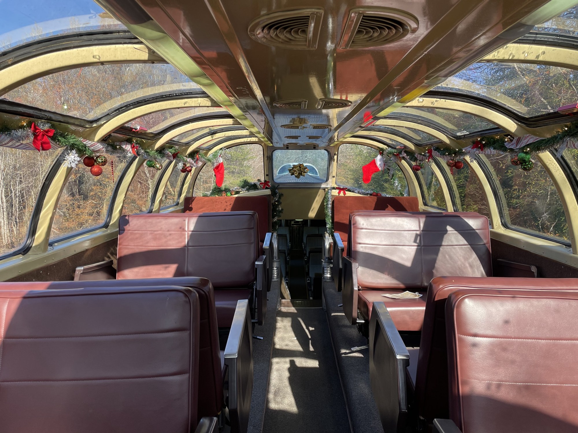 Step into a Winter Wonderland on the Hiwassee Holiday Train. Step into a Winter Wonderland on the Hiwassee Holiday Train.
