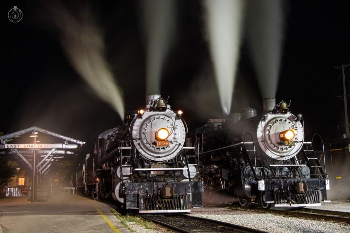 Night Photography at TVRM – Capture Historic Locomotives. Photo by Matthew Freer