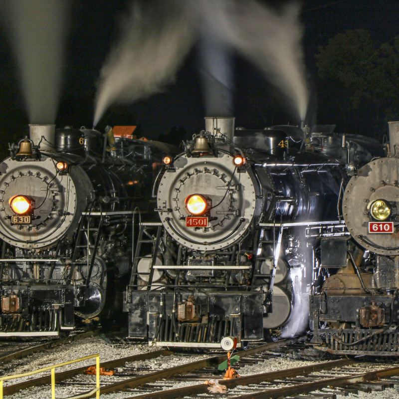 TVRM Night Photoshoot – Historic Locomotives Event. Photo by Matthew Freer