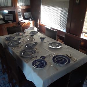 B&O 98 Dining Room resplendent with B&O 'Centenary' China.