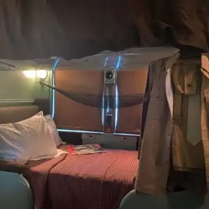 An open section, how more than 100,000 travelers per night used to ride the rails in the 1930s-40s.