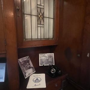 The restored (circa 1955-66 appearance) dining room complete with all the details.